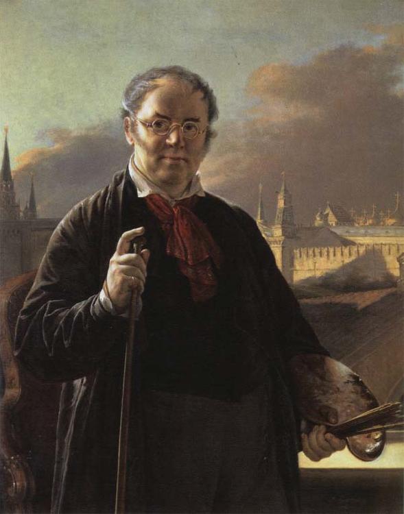 Vasily Tropinin Self-Portrait by a Window with a View on the Kremlin France oil painting art
